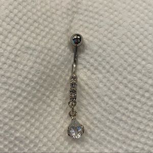Silver belly button ring